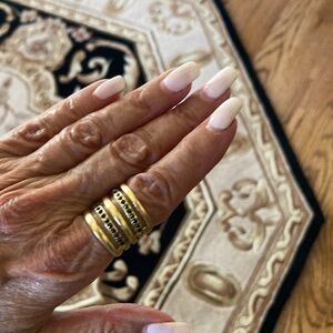 Multi Strand Goldtone Black CZ Ring